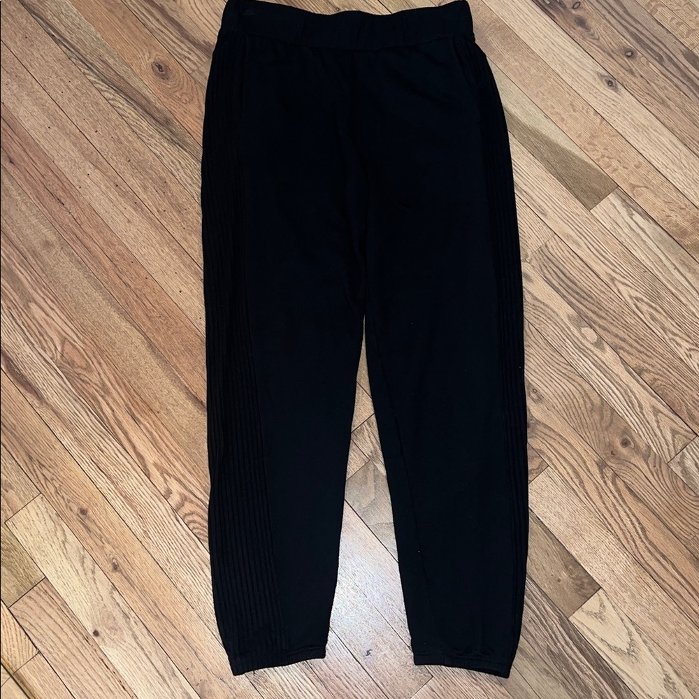 CALE Black Textured Jogger Sweatpants Size Small